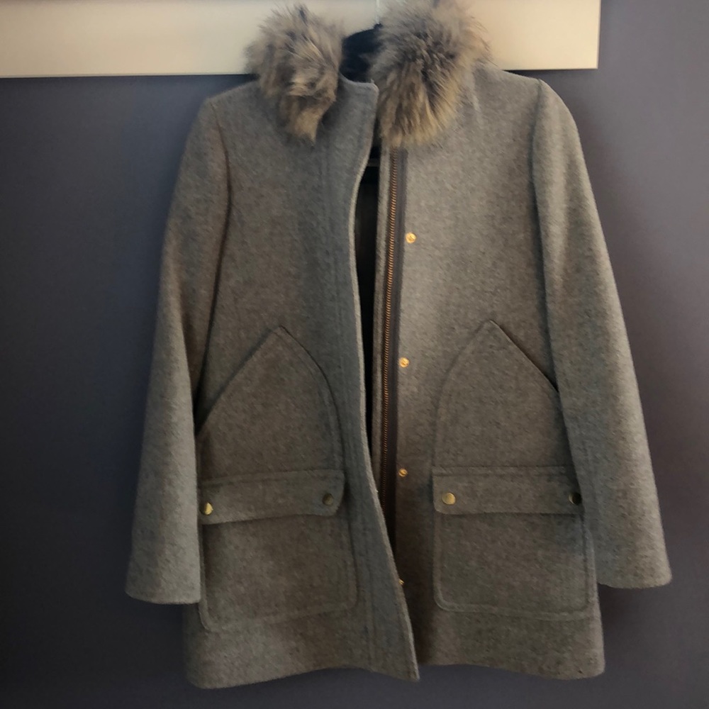 J Crew Grey structured Wool Winter Coat
